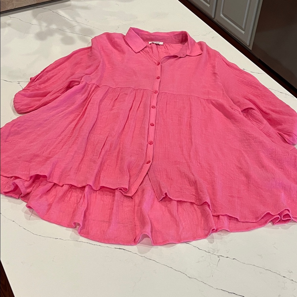Umgee Vibrant Pink Blouse